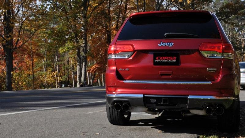 Corsa 14-16 Jeep Grand Cherokee Summit Edition Black 2.5in Dual Rear Exit Cat-Back Exhaust - Corvette Realm