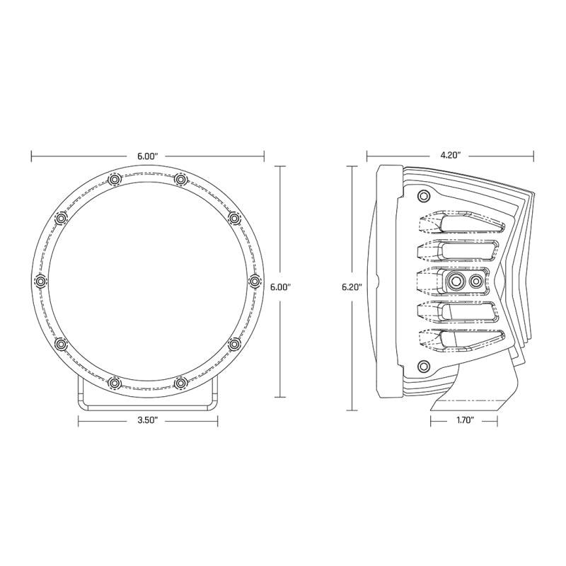 Rigid Industries 360-Series 6in LED Off-Road Spot Beam - RGBW (Pair) - Corvette Realm