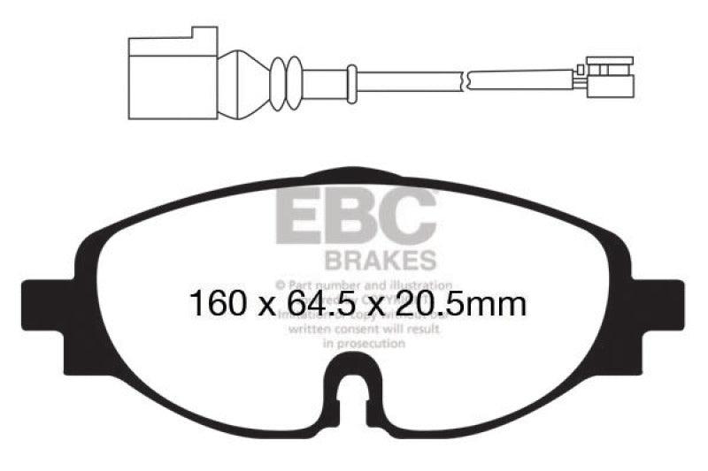 EBC 15-19 Volkswagen GTI (Mk7) Redstuff Front Brake Pads - Corvette Realm