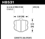 Hawk 06-10 Chevy Corvette (OEM Pad Design) Front Ceramic Sreet Brake Pads