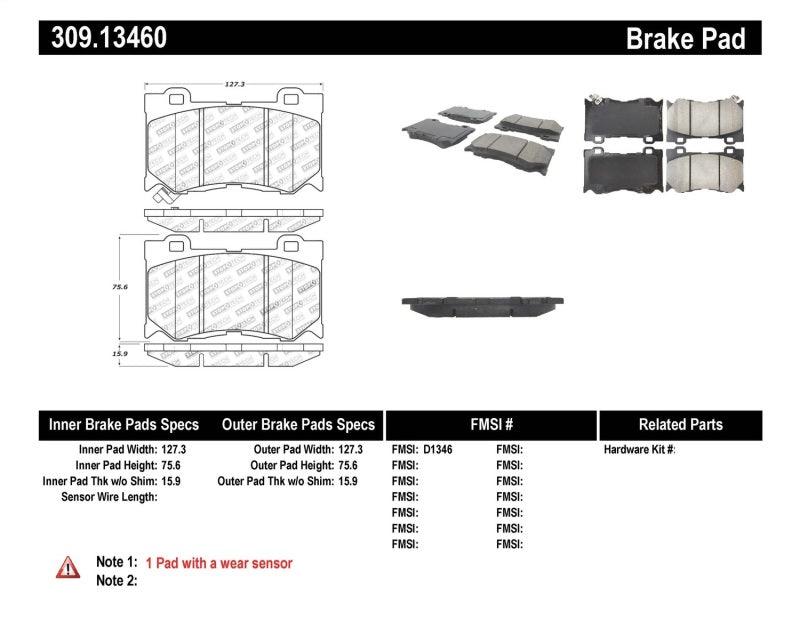 StopTech Performance 09-13 Infiniti FX35/FX37/FX45/FX50/08-13 G37 / 09-12 370Z Front Brake Pads - Corvette Realm