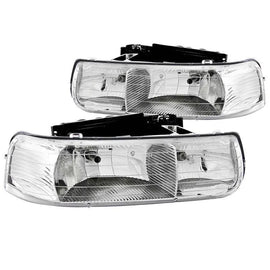 ANZO 1999-2002 Chevrolet Silverado 1500 Crystal Headlights Chrome - Corvette Realm