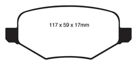 EBC 11-14 Ford Edge 2.0 Turbo Yellowstuff Rear Brake Pads - Corvette Realm
