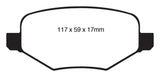 EBC 11-14 Ford Edge 2.0 Turbo Yellowstuff Rear Brake Pads