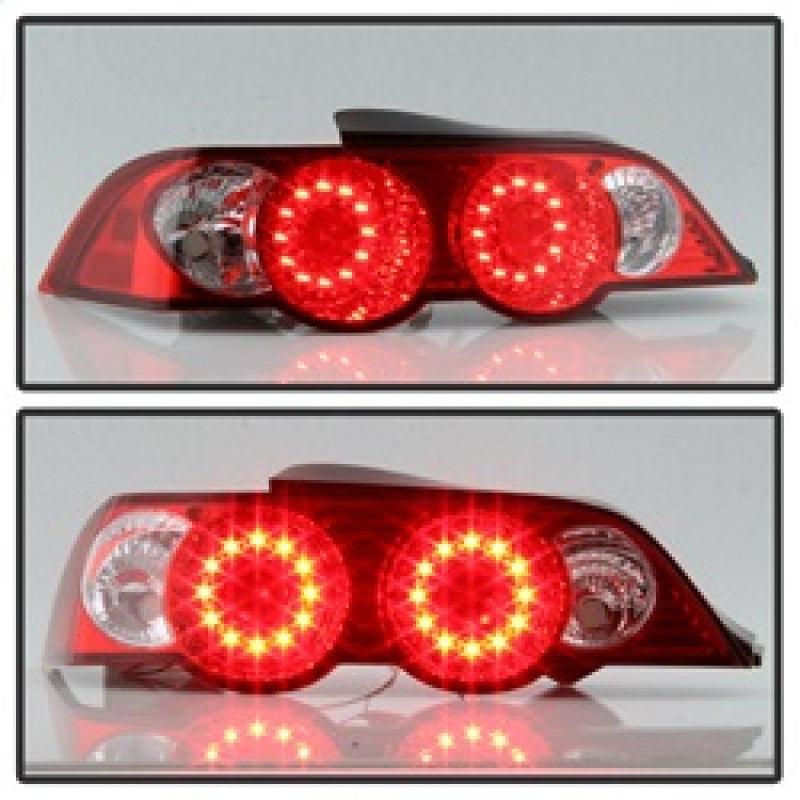 Spyder Acura RSX 02-04 LED Tail Lights Red Clear ALT-YD-ARSX02-LED-RC - Corvette Realm