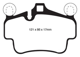 EBC 07-08 Porsche 911 (997) (Cast Iron Rotor only) 3.6 Carrera 2 Yellowstuff Front Brake Pads - Corvette Realm
