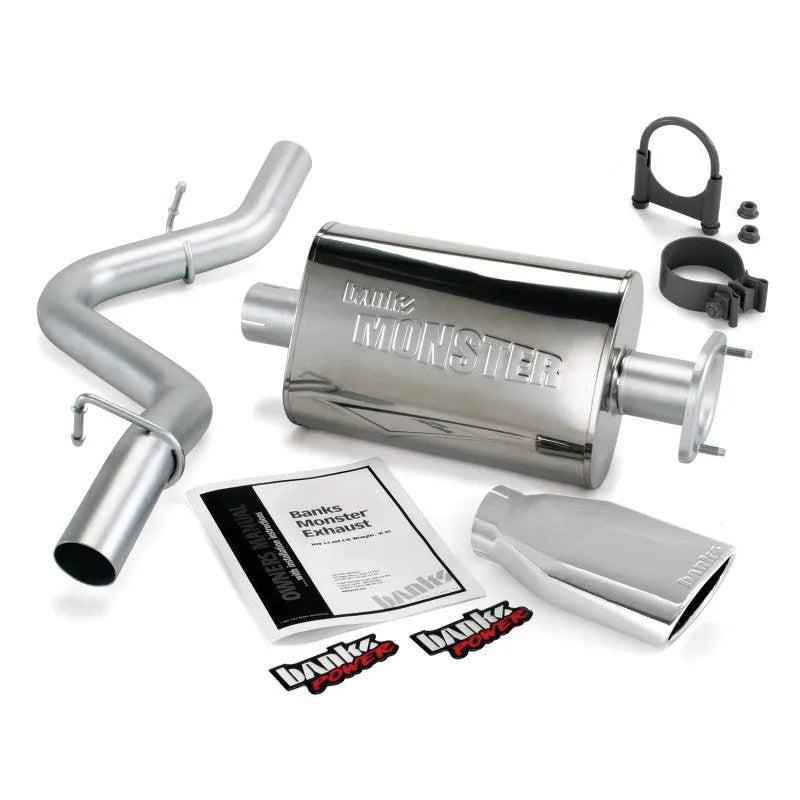 Banks Power 91-95 Jeep 4.0L Wrangler Monster Exhaust System - SS Single Exhaust w/ Chrome Tip - Corvette Realm