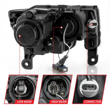 Load image into Gallery viewer, ANZO 2017-2018 Jeep Grand Cherokee Projector Headlights w/ Plank Style Switchback - Black w/ Amber - Corvette Realm