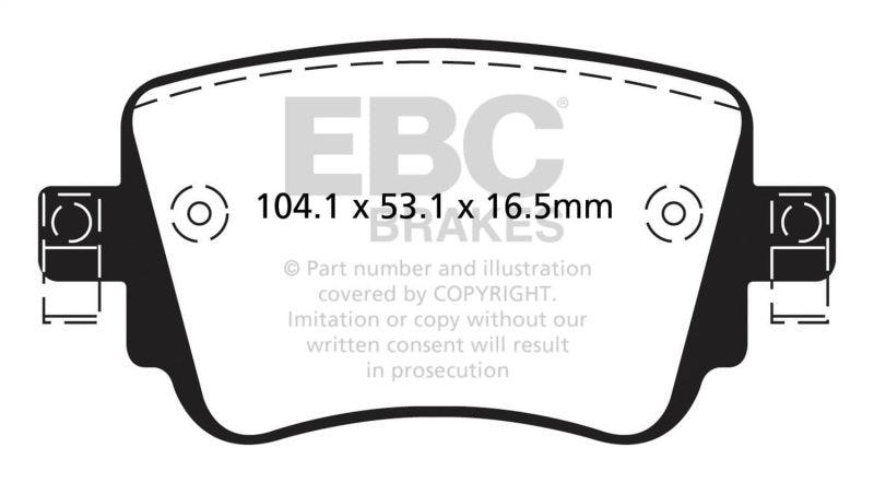 EBC 15-21 Volkswagen GTi 2.0 Turbo Yellowstuff Rear Brake Pads - Corvette Realm