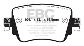 EBC 15-21 Volkswagen GTi 2.0 Turbo Yellowstuff Rear Brake Pads - Corvette Realm