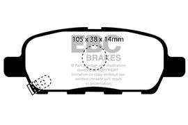 EBC 08-13 Infiniti EX35 3.5 Greenstuff Rear Brake Pads - Corvette Realm