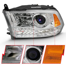 Load image into Gallery viewer, ANZO 2009-2018 Dodge Ram 1500 Projector Plank Style Switchback H.L Halo Chrome Amber (OE Style) - Corvette Realm