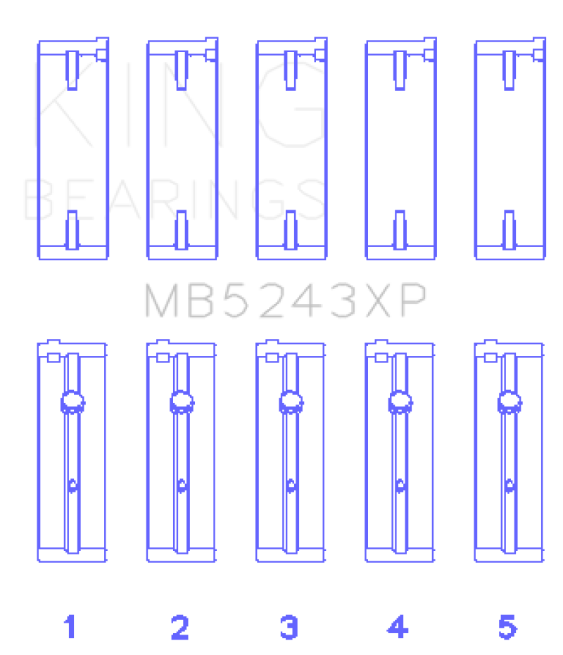 King Nissan SR20DE/DET 2.0L Performance Main Bearing Set - Size STDX