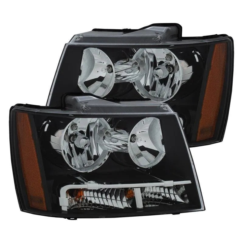 ANZO 2007-2014 Chevrolet Tahoe/Suburban Crystal Headlights Black - Corvette Realm