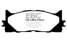 Load image into Gallery viewer, EBC 12-17 Toyota Camry 2.5L Yellowstuff Front Brake Pads - Corvette Realm