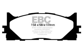 EBC 12-17 Toyota Camry 2.5L Yellowstuff Front Brake Pads - Corvette Realm