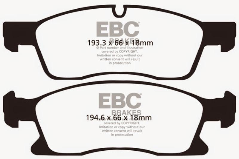 EBC 11+ Dodge Durango 3.6 Yellowstuff Front Brake Pads - Corvette Realm