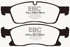 EBC 11+ Dodge Durango 3.6 Yellowstuff Front Brake Pads - Corvette Realm