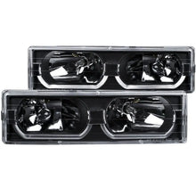 Load image into Gallery viewer, ANZO 1988-1998 Chevrolet C1500 Crystal Headlights Black w/ Low - Brow - Corvette Realm