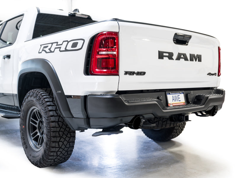 AWE Tuning 2025+ RAM 1500 RHO 3.0 I6 TT 0FG Dual Rear Exit Catback Exhaust - Diamond Black Tips