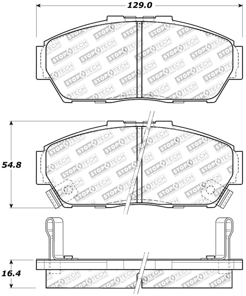 StopTech Performance 93-95 Honda Civic Coupe / 94-95 Civic Hatchback/Sedan Front Brake Pads - Corvette Realm