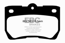 EBC 06-07 Lexus GS300 3.0 Yellowstuff Rear Brake Pads - Corvette Realm