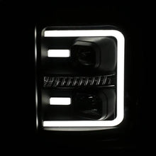 Load image into Gallery viewer, ANZO 2011-2016 Ford F250 Projector Headlights w/ Plank Style Switchback Black w/ Amber - Corvette Realm