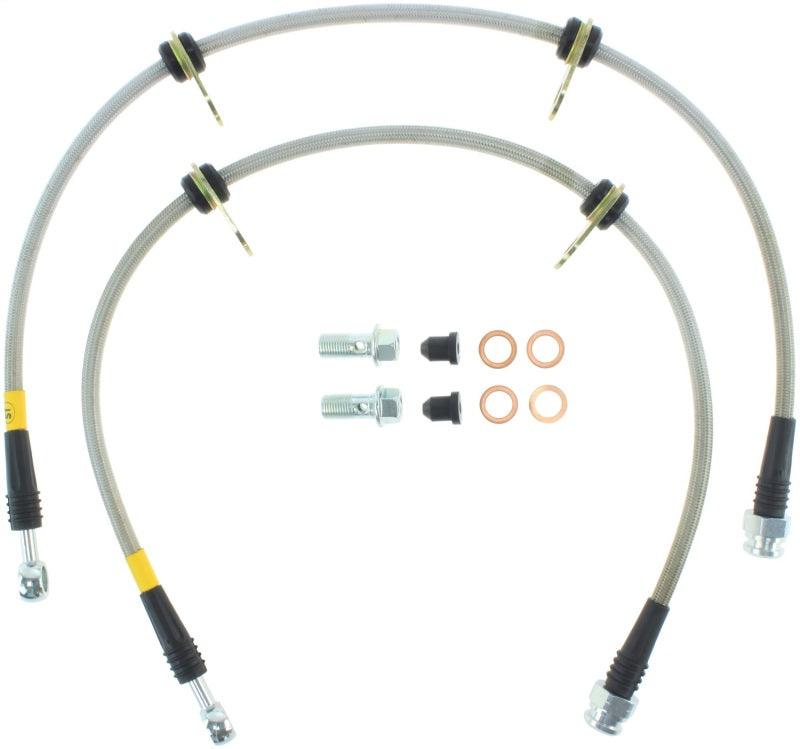 StopTech 90-93 Acura Integra / 90-91 Honda CRX Si Rear Disc Rear SS Brake Lines - Corvette Realm