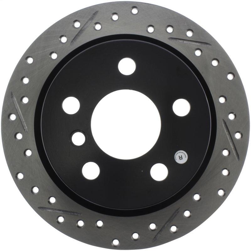 StopTech 14-15 Mini Cooper Base Slotted & Drilled Rear Right Rotor - Corvette Realm