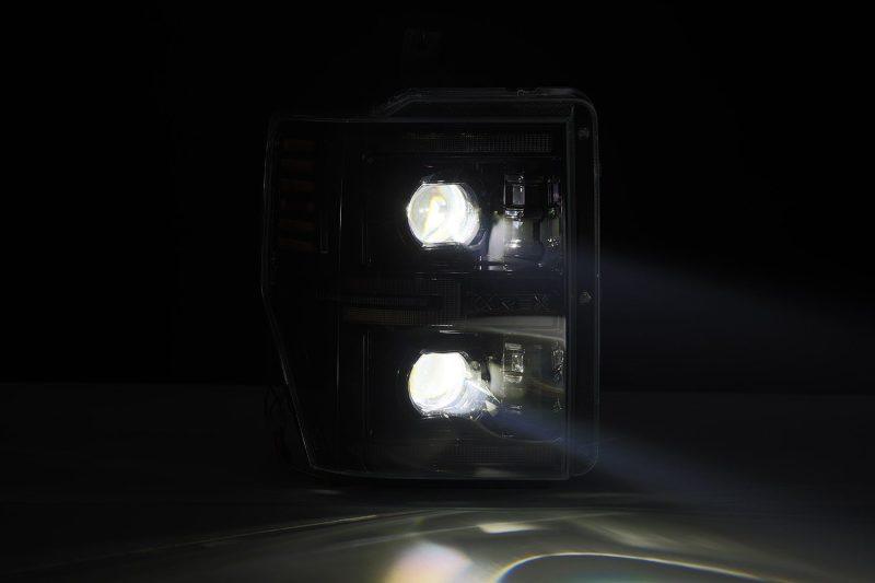 AlphaRex 08-10 Ford F250-550 LUXX-Series LED Projector Headlights Alpha-Blk w/Activ Light/Seq Signal - Corvette Realm