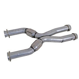 BBK 79-04 Mustang Coyote Swap Short Mid X Pipe w Catalytic Converters 3.0 For BBK Long Tube Headers - Corvette Realm