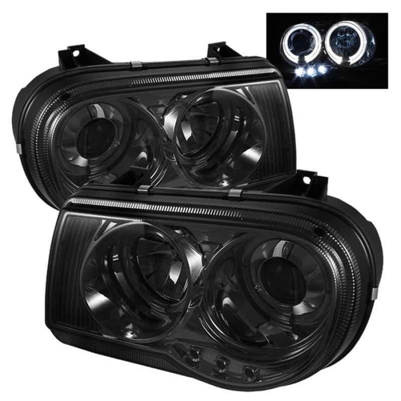 Spyder Chrysler 300C 05-10 Projector Headlights LED Halo LED Smke (Not Included) PRO-YD-C300C-HL-SM - Corvette Realm