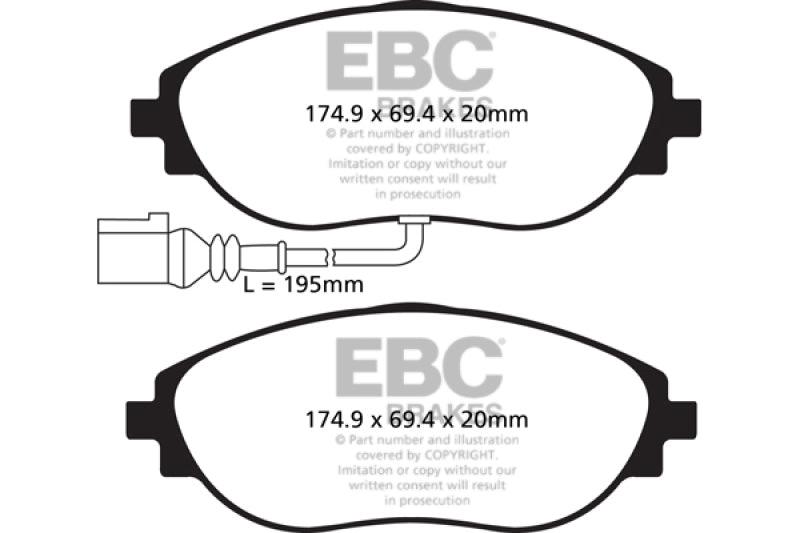 EBC 14-20 Audi S3 2.0 Turbo Redstuff Front Brake Pads - Corvette Realm