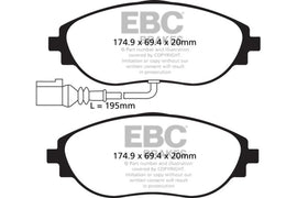 EBC 14-20 Audi S3 2.0 Turbo Redstuff Front Brake Pads - Corvette Realm