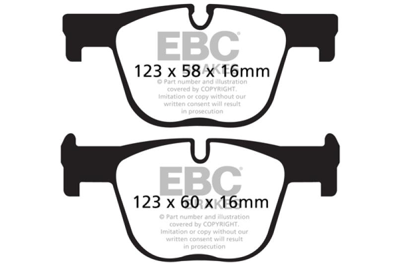 EBC 12+ BMW 335 3.0 Turbo (F30) Yellowstuff Rear Brake Pads - Corvette Realm