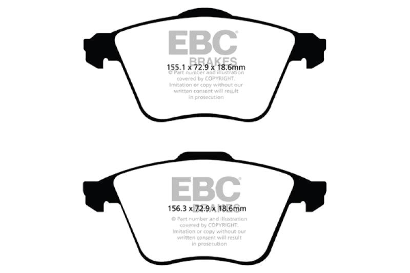 EBC 07-13 Mazda 3 2.3 Turbo Greenstuff Front Brake Pads - Corvette Realm