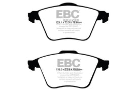EBC 07-13 Mazda 3 2.3 Turbo Redstuff Front Brake Pads - Corvette Realm