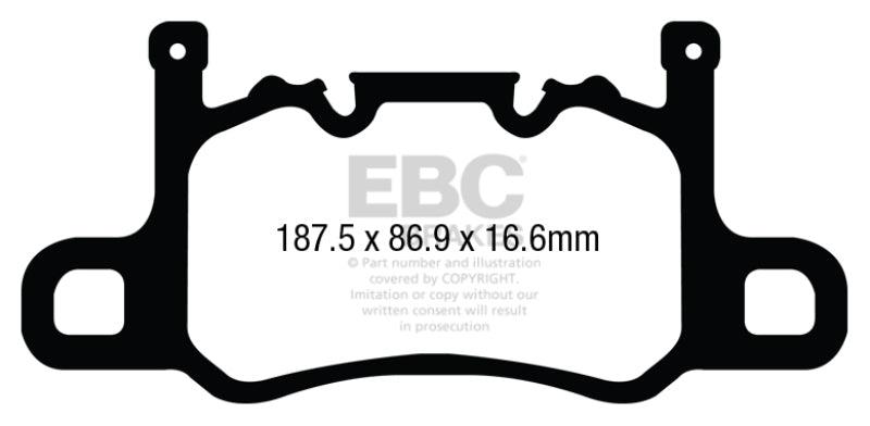 EBC 13-15 Porsche 911 (991) (Cast Iron Rotor only) 3.8 GT3 Yellowstuff Rear Brake Pads - Corvette Realm