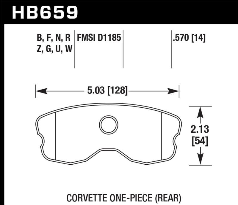 Hawk 06-10 Chevy Corvette (Improved Pad Design) Rear Performance Ceramic Sreet Brake Pads - Corvette Realm