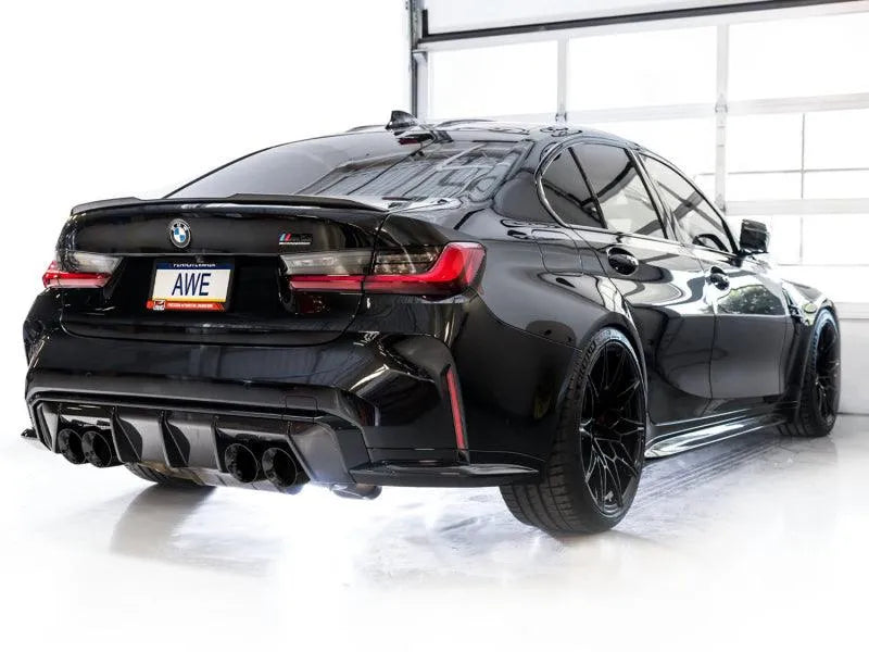 AWE Track Edition Catback Exhaust for BMW G8X M3/M4 - Diamond Black Tips - Corvette Realm