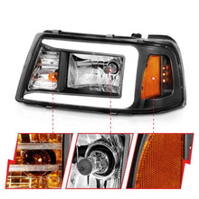Load image into Gallery viewer, ANZO 2001-2011 Ford Ranger Crystal Headlights w/ Light Bar Black Housing - Corvette Realm