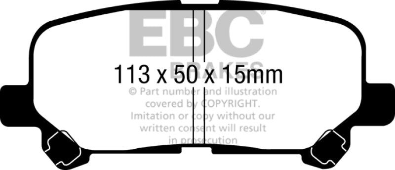EBC 07-13 Acura MDX 3.7 Greenstuff Rear Brake Pads (For 12.6in. Rotors) - Corvette Realm
