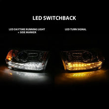 Load image into Gallery viewer, ANZO 2009-2018 Dodge Ram 1500 Projector Plank Style Switchback H.L Halo Chrome Amber (OE Style) - Corvette Realm