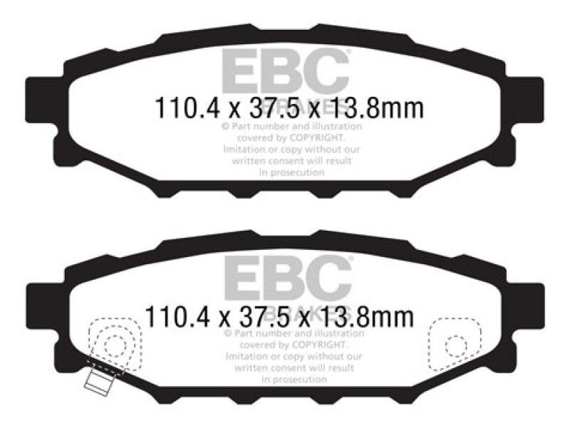 EBC 12+ Subaru BRZ 2.0 (solid rear rotors) Greenstuff Rear Brake Pads - Corvette Realm