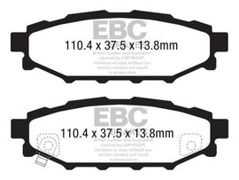 EBC 12+ Subaru BRZ 2.0 (solid rear rotors) Greenstuff Rear Brake Pads - Corvette Realm