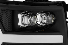 Load image into Gallery viewer, AlphaRex 07-13 Chevy 1500HD(NewBody) NOVA LED Proj Headlight Plank Sty Glos Blk w/Activ Lite/Seq Sig - Corvette Realm
