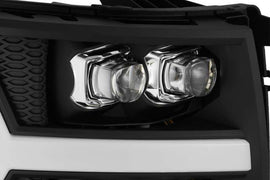 AlphaRex 07-13 Chevy 1500HD(NewBody) NOVA LED Proj Headlight Plank Sty Glos Blk w/Activ Lite/Seq Sig - Corvette Realm
