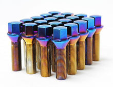 Load image into Gallery viewer, Wheel Mate Mevius Lug Bolt Set of 20 - Black 14x1.50 27mm Cone 60 DEG TAP