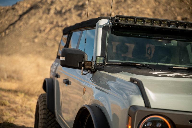 DV8 Offroad 2021 Ford Bronco A Pillar Dual Light Pod Drop Mounts - Corvette Realm