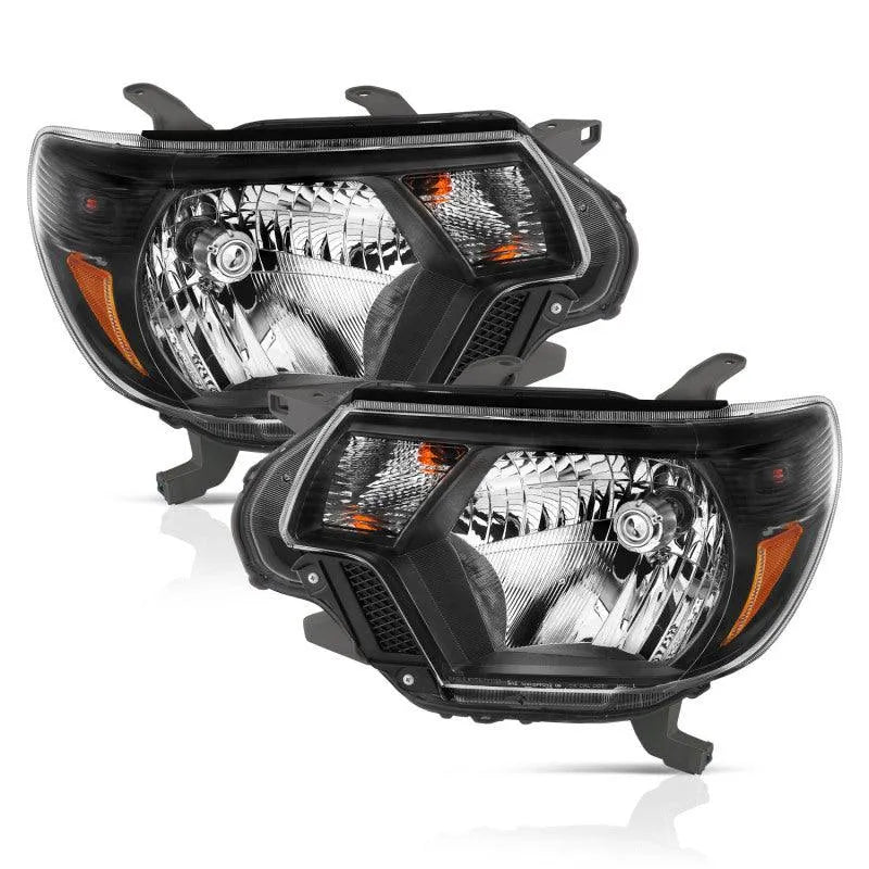 ANZO 2012-2015 Toyota Tacoma Crystal Headlights Black - Corvette Realm